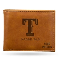 Brown Texas Rangers Personalized Billfold Wallet