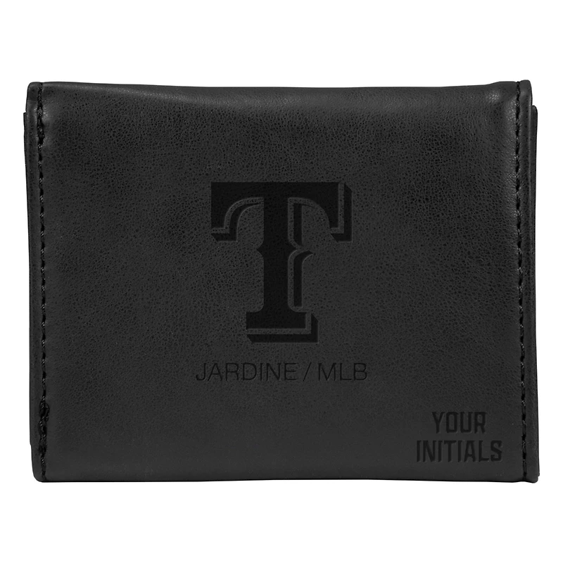 Black Texas Rangers Personalized Trifold Wallet