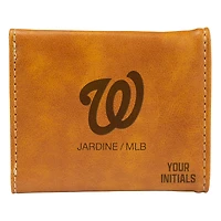 Brown Washington Nationals Personalized Trifold Wallet