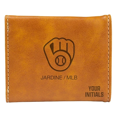 Brown Milwaukee Brewers Personalized Trifold Wallet
