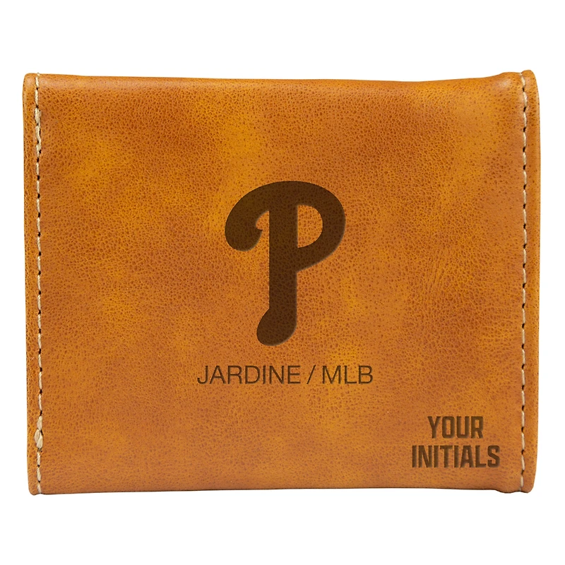 Brown Philadelphia Phillies Personalized Trifold Wallet