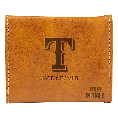 Brown Texas Rangers Personalized Trifold Wallet