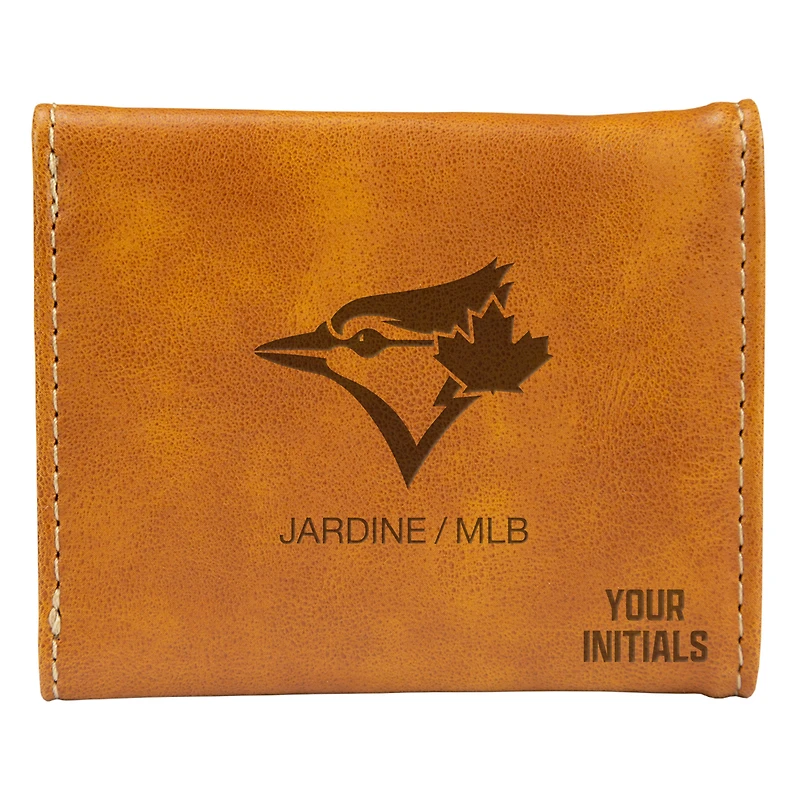 Brown Toronto Blue Jays Personalized Trifold Wallet