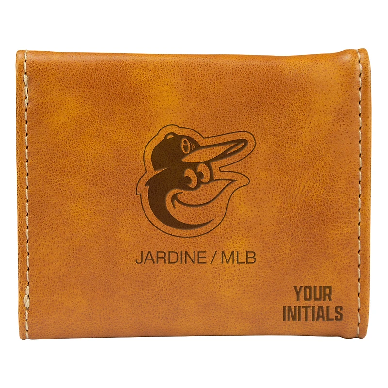 Brown Baltimore Orioles Personalized Trifold Wallet