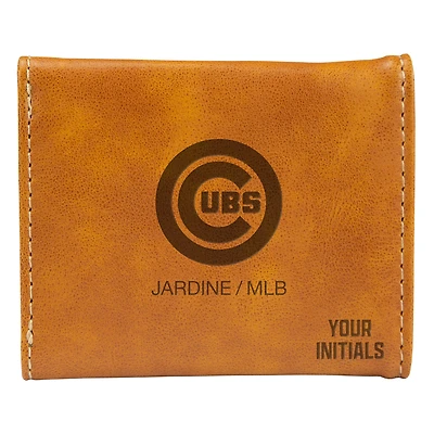 Brown Chicago Cubs Personalized Trifold Wallet