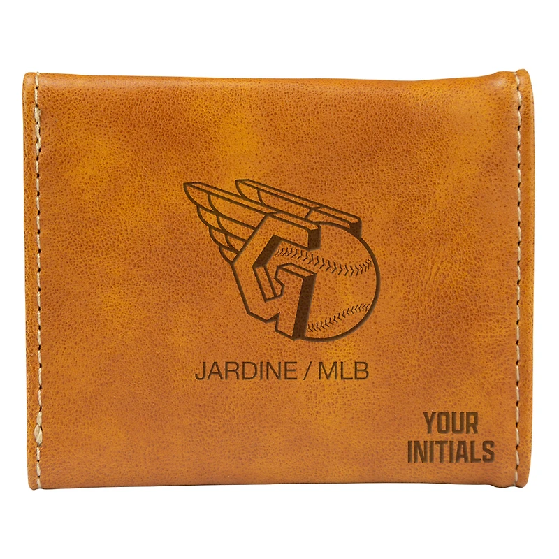 Brown Cleveland Guardians Personalized Trifold Wallet