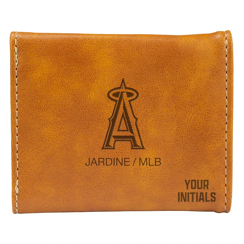 Brown Los Angeles Angels Personalized Trifold Wallet