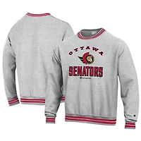 Men's Champion Heather Gray Ottawa Senators Reverse Weave Yarn Dye Pullover Sweatshirt