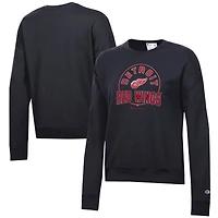 Women's Champion Black Detroit Red Wings Powerblend Pullover Sweatshirt