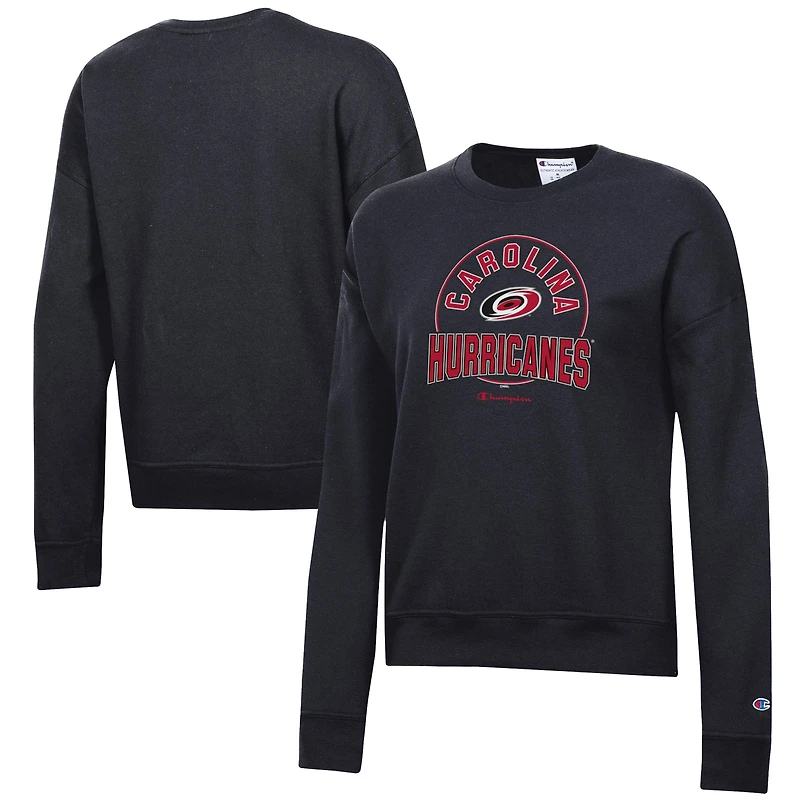 Women's Champion Black Carolina Hurricanes Powerblend Pullover Sweatshirt