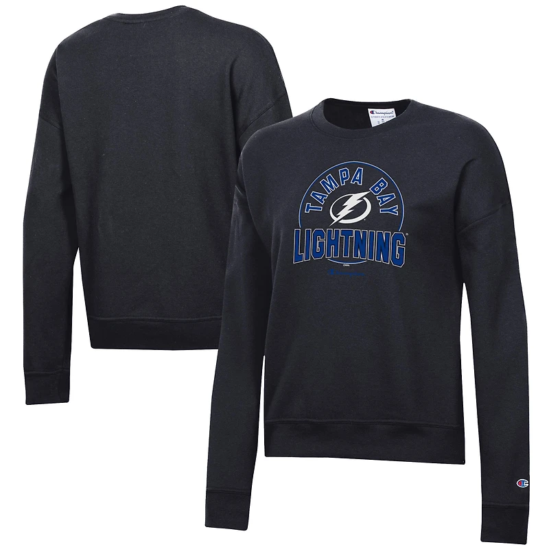 Women's Champion Black Tampa Bay Lightning Powerblend Pullover Sweatshirt