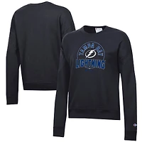 Women's Champion Black Tampa Bay Lightning Powerblend Pullover Sweatshirt