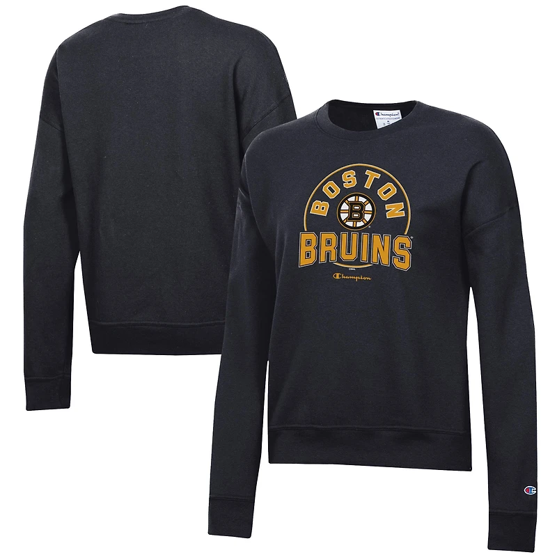 Women's Champion Black Boston Bruins Powerblend Pullover Sweatshirt