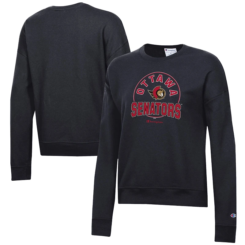 Women's Champion Black Ottawa Senators Powerblend Pullover Sweatshirt