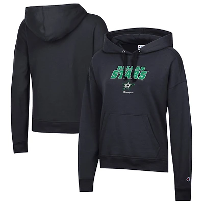 Women's Champion Black Dallas Stars Powerblend Fleece Pullover Hoodie