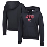 Women's Champion Black Detroit Red Wings Powerblend Fleece Pullover Hoodie