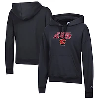 Women's Champion Black Calgary Flames Powerblend Fleece Pullover Hoodie