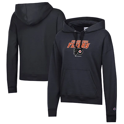 Women's Champion Black Philadelphia Flyers Powerblend Fleece Pullover Hoodie