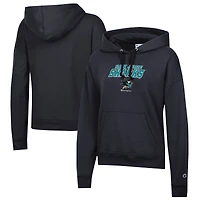 Women's Champion Black San Jose Sharks Powerblend Fleece Pullover Hoodie