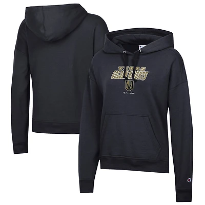 Women's Champion Black Vegas Golden Knights Powerblend Fleece Pullover Hoodie