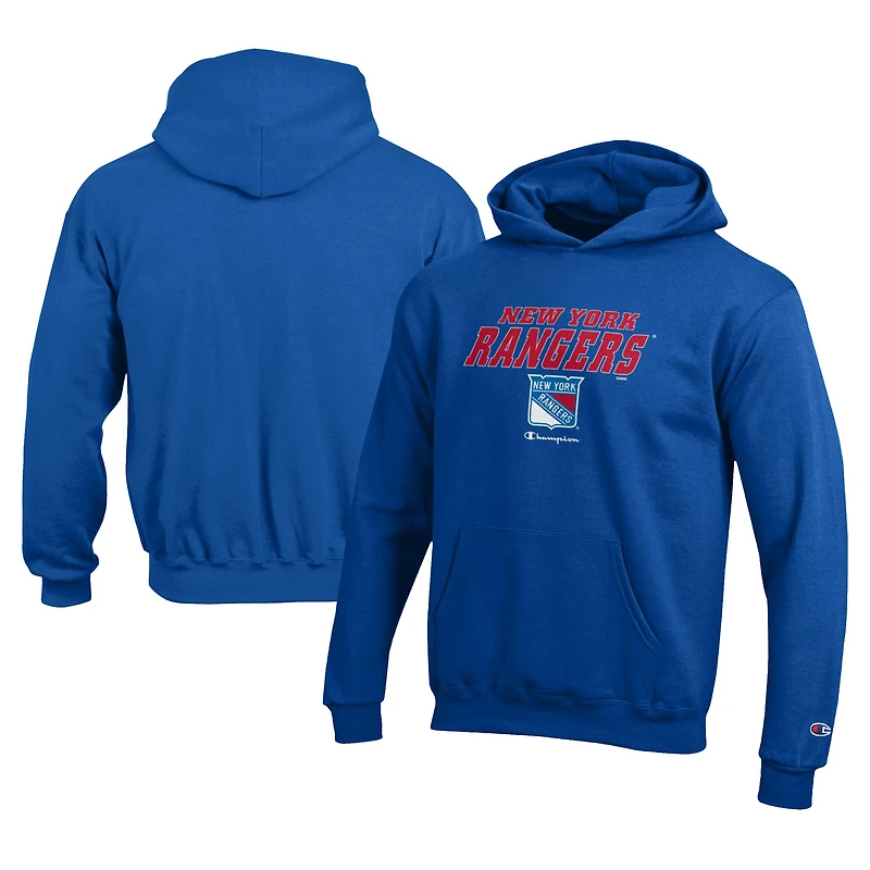 Youth Champion  Royal New York Rangers Eco Powerblend Pullover Hoodie