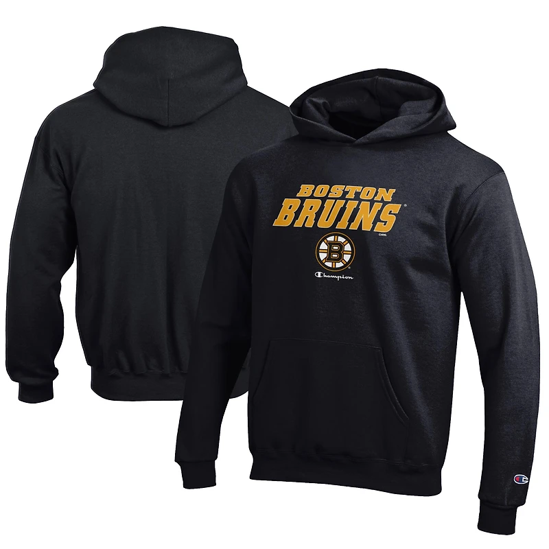 Youth Champion  Black Boston Bruins Eco Powerblend Pullover Hoodie