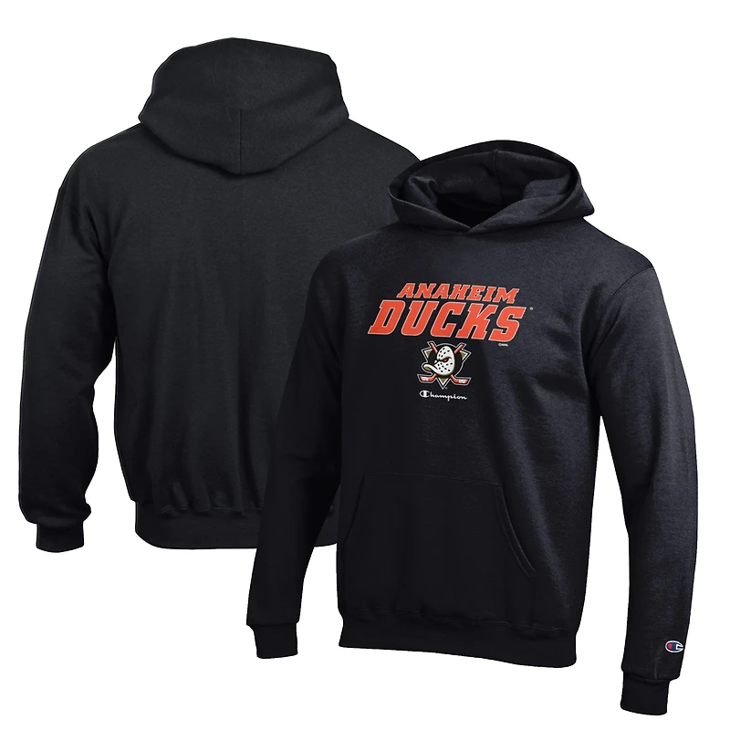 Youth Champion  Black Anaheim Ducks Eco Powerblend Pullover Hoodie