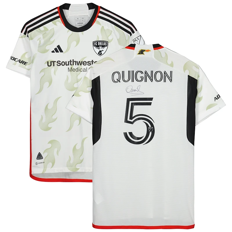 Facundo Quignón FC Dallas Autographed Match-Used #5 White Jersey from the 2023 MLS Season