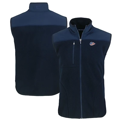 Men's Cutter & Buck Navy Kansas City Chiefs  Americana Cascade Eco Sherpa Fleece Full-Zip Vest