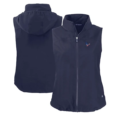 Women's Cutter & Buck  Navy Houston Texans  Americana Charter Eco Recycled Full-Zip Vest