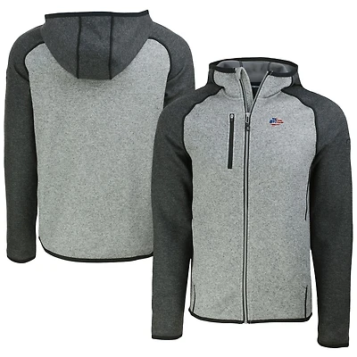 Men's Cutter & Buck Heather Gray/Heather Charcoal Kansas City Chiefs  Americana Mainsail Full-Zip Hooded Jacket