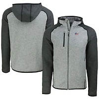 Men's Cutter & Buck Heather Gray/Heather Charcoal Kansas City Chiefs  Americana Mainsail Full-Zip Hooded Jacket