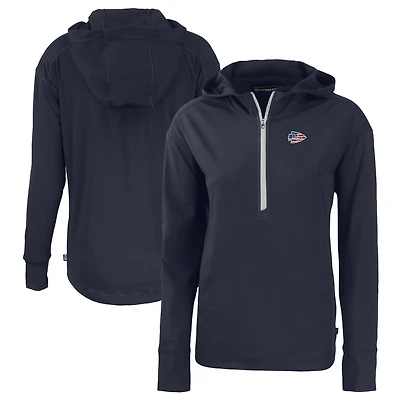 Women's Cutter & Buck  Navy Kansas City Chiefs  Daybreak Eco Recycled Half-Zip Hoodie