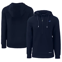 Men's Cutter & Buck Navy Miami Dolphins  Americana Roam Eco Half-Zip Recycled Pullover Hoodie