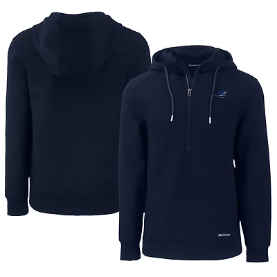 Men's Cutter & Buck Navy Miami Dolphins  Americana Roam Eco Half-Zip Recycled Pullover Hoodie