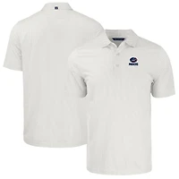 Men's Cutter & Buck White Green Bay Packers  Americana Pike Eco Symmetry Print Stretch Recycled Polo
