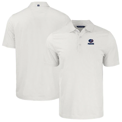 Men's Cutter & Buck White Green Bay Packers  Americana Pike Eco Symmetry Print Stretch Recycled Polo