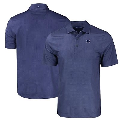 Men's Cutter & Buck Navy Cincinnati Bengals  Americana Pike Eco Tonal Geo Print Stretch Recycled Polo