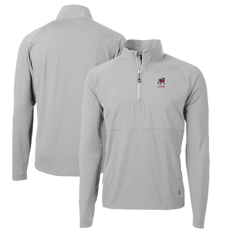 Men's Cutter & Buck Georgia Bulldogs Alumni Logo Adapt DryTec Eco Knit Hybrid Recycled Quarter-Zip Pullover Top