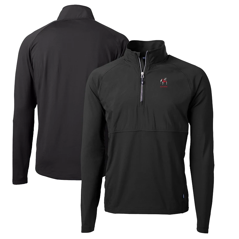 Men's Cutter & Buck Georgia Bulldogs Alumni Logo Adapt DryTec Eco Knit Hybrid Recycled Quarter-Zip Pullover Top