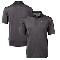 Men's Cutter & Buck Black Georgia Bulldogs Alumni Logo Virtue Eco Pique Micro Stripe Recycled Polo