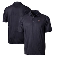 Men's Cutter & Buck Black Georgia Bulldogs Alumni Logo Pike DryTec Double Dot Print Stretch Polo