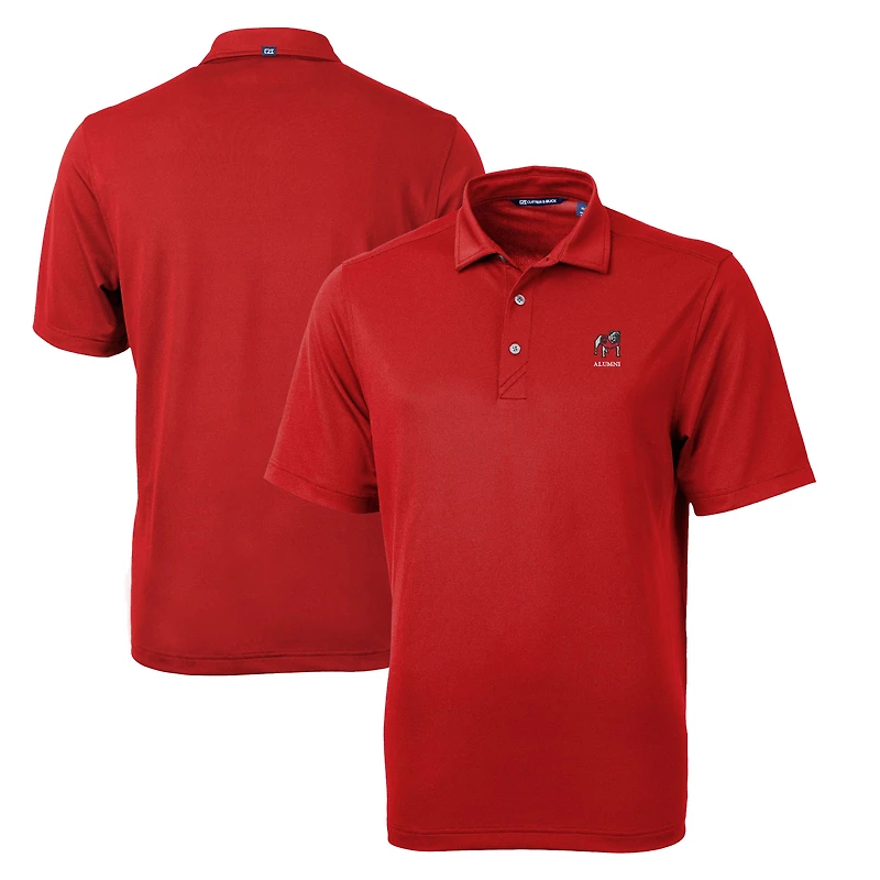 Men's Cutter & Buck Red Georgia Bulldogs Alumni Logo Virtue DryTec Eco Pique Recycled Polo