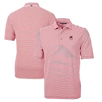 Men's Cutter & Buck Red Georgia Bulldogs Alumni Logo Virtue Eco Pique Stripe Recycled Polo