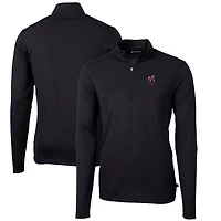 Men's Cutter & Buck Georgia Bulldogs Alumni Logo Virtue Eco Pique Recycled Quarter-Zip Pullover Jacket
