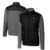 Men's Cutter & Buck Black Georgia Bulldogs Alumni Logo Stealth Hybrid Quilted Full-Zip Windbreaker Jacket