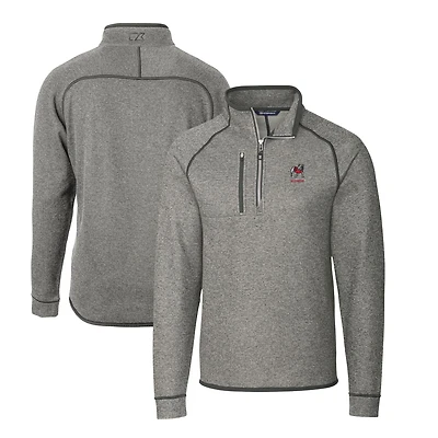 Men's Cutter & Buck Heather Georgia Bulldogs Alumni Logo Mainsail Sweater-Knit Half-Zip Pullover Jacket