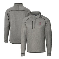 Men's Cutter & Buck Heather Georgia Bulldogs Alumni Logo Mainsail Sweater-Knit Half-Zip Pullover Jacket