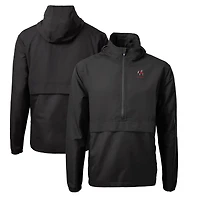 Men's Cutter & Buck Black Georgia Bulldogs Alumni Logo Charter Eco Knit Recycled Anorak Half-Zip Jacket
