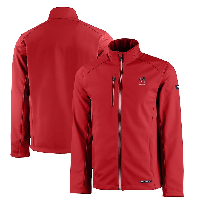 Men's Cutter & Buck Red Georgia Bulldogs Alumni Logo Evoke Eco Softshell Recycled Full-Zip Jacket
